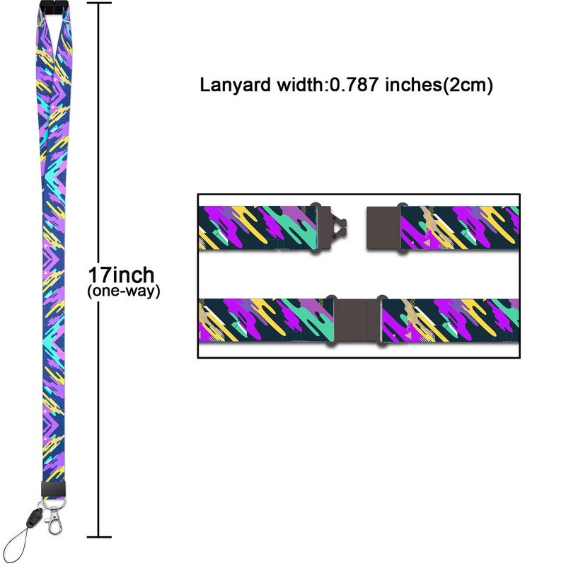 YOUOWO 5 Pack Cruise Lanyards with Patterns for ID Badge Holder Kids Hall Pass Women Key Men Ship Card,Breakaway Safety Office Neck Lanyard Quick Release - Image 2